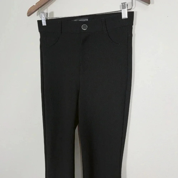 ZARA | SLIT RIBBED FLARE TROUSER - Picture 6 of 14